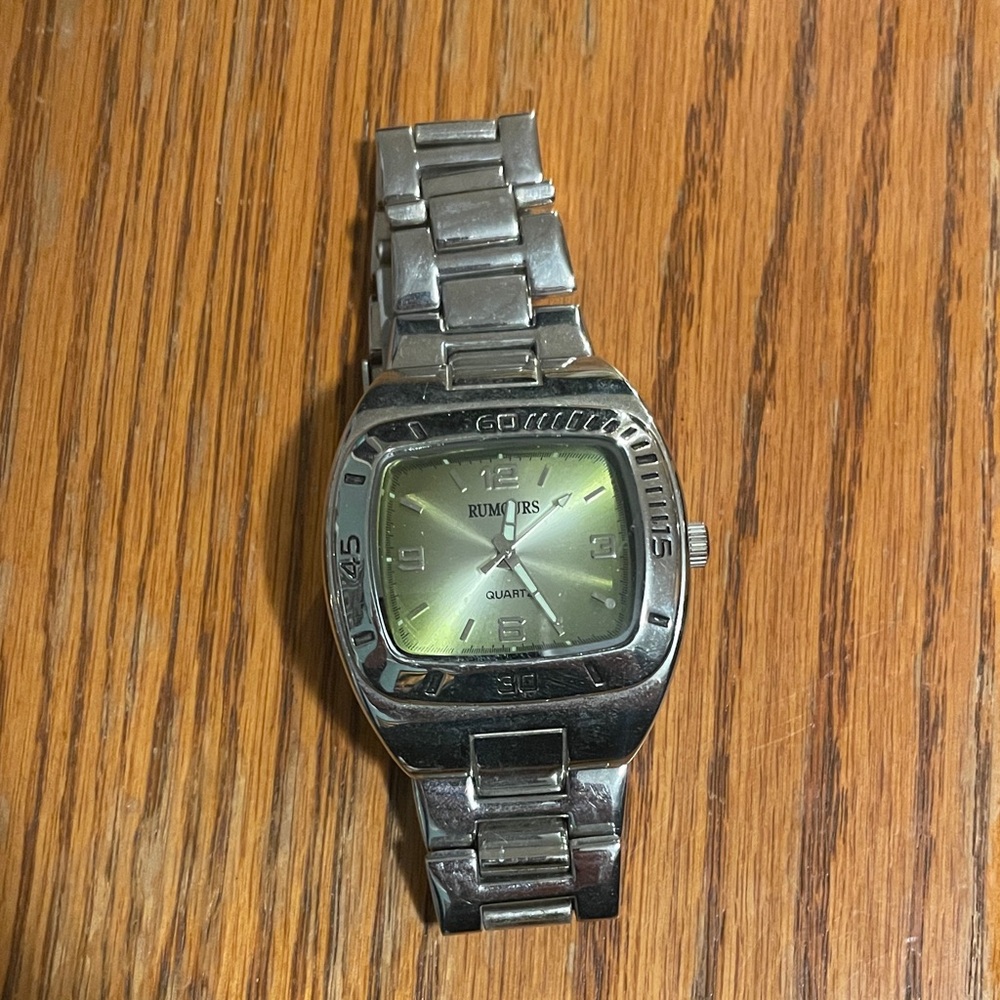 Silver Rumours Watch with Green Dial